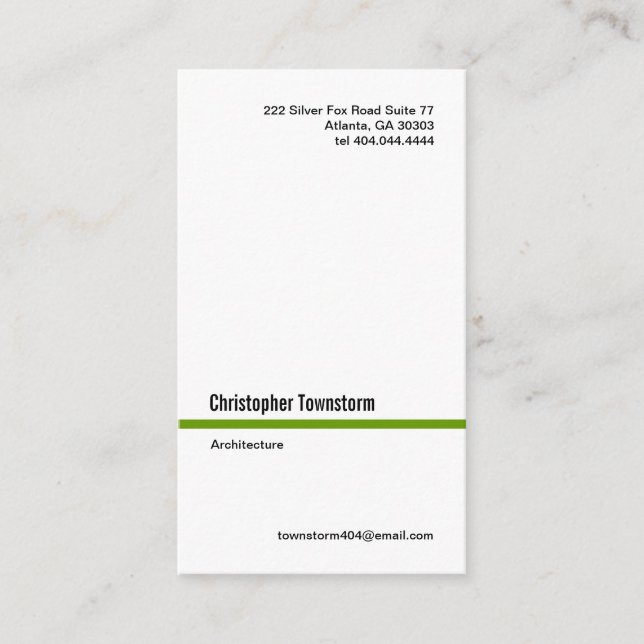 Tarjeta de visita vertical de la Línea Verde (Anverso)