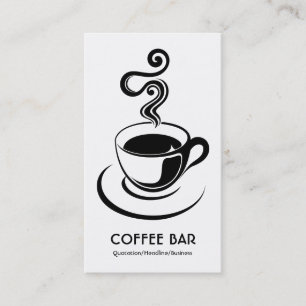 Tarjeta De Visita Vertical de la taza de café - negro en blanco