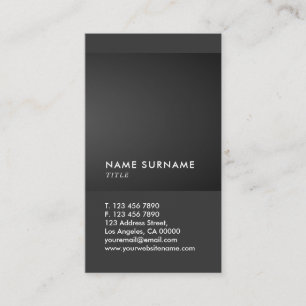 Tarjeta De Visita Vertical de lujo de la pendiente negra gris mínim