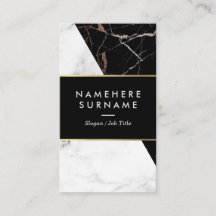Tarjeta de visita vertical de mármol de plata