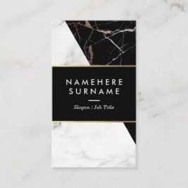 Tarjeta de visita vertical de mármol de plata