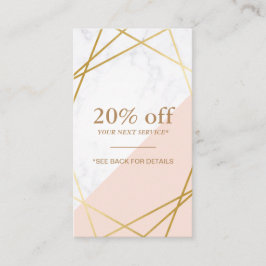 Tarjeta De Visita Vertical de mármol geométrica mínima moderna del