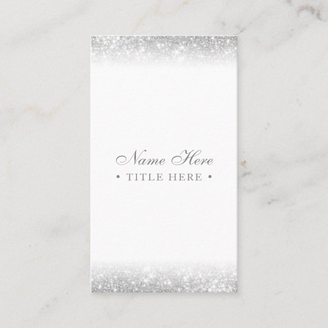 Tarjeta de visita vertical de plata de lujo (Anverso)