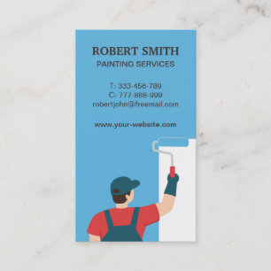 Tarjeta de visita vertical de servicios de pintura