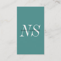 Tarjeta de visita vertical del monograma único