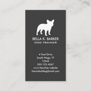 Tarjeta De Visita Vertical del perro del Frenchy de la silueta el  