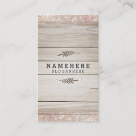 Tarjeta de visita vertical del purpurina de madera