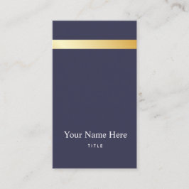 Tarjeta de visita vertical elegante rayada del oro