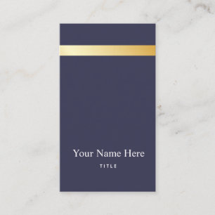 Tarjeta de visita vertical elegante rayada del oro