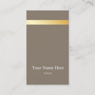 Tarjeta de visita vertical elegante rayada del oro