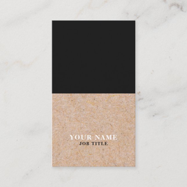 Tarjeta de visita vertical IMPRESA negro moderno (Anverso)