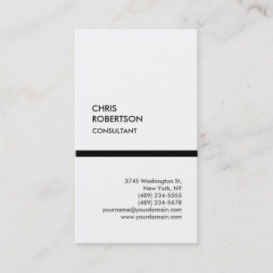 Tarjeta de visita vertical negra blanca trendy úni