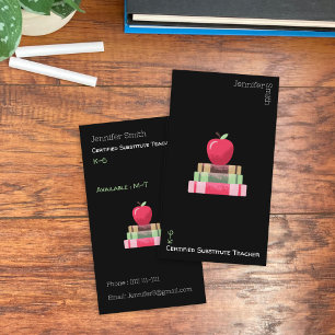 Tarjeta de visita vertical negra para tutores de R