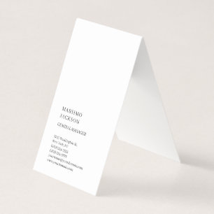 Tarjeta De Visita Vertical Negro Blanco Moderno Minimalista Plano