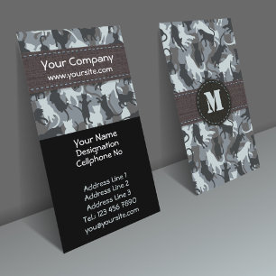 Tarjeta de visita vertical para el camuflaje urban