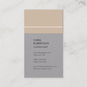 Tarjeta De Visita Vertical Premium Gris Minimalista Moderna