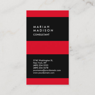 Tarjeta De Visita Vertical Red Black Strike Trendy
