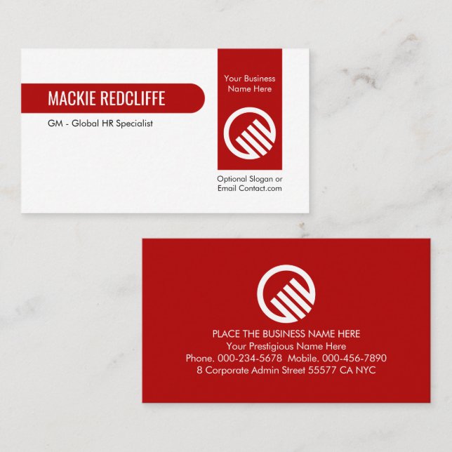 Tarjeta De Visita Vertical Red Layer Private Business Enterprise (Anverso / Reverso)
