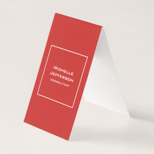 Tarjeta De Visita Vertical Rojo Moderno Estiloso Minimalista de Moda