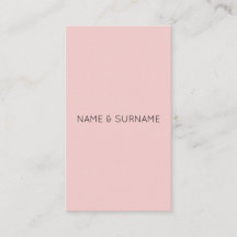Tarjeta de visita vertical rosada moderna elegante