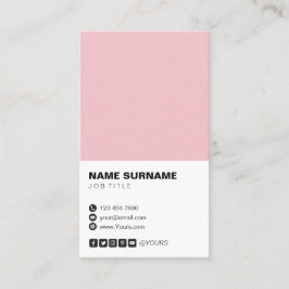 Tarjeta de visita vertical rosada profesional
