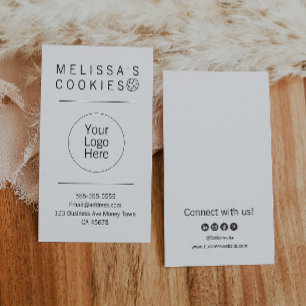 Tarjeta de visita vertical simple de panadería lis