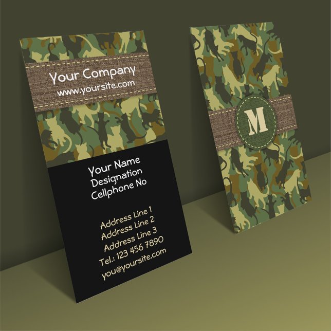 Tarjeta de visita vertical Woodland Camouflage par (Subido por el creador)