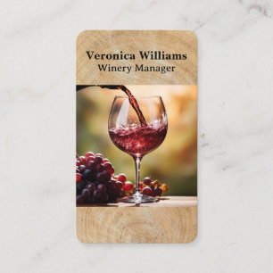 Tarjeta De Visita Vertido de Vino en Copa Catas
