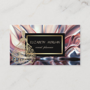 Tarjeta De Visita Vestido abstracto elegante moderno de falso oro