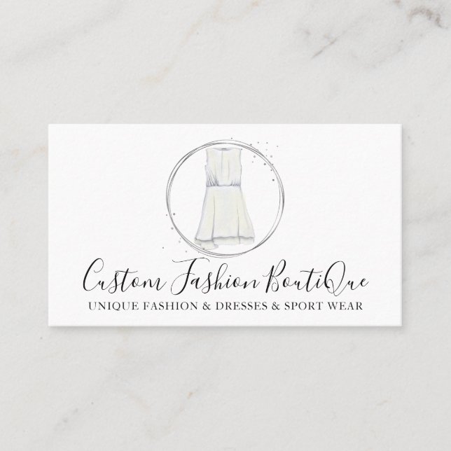 Tarjeta De Visita Vestido de boutique de moda (Anverso)