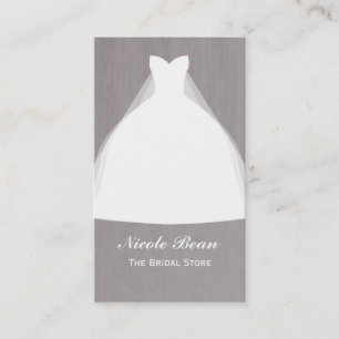 Tarjeta De Visita Vestido de Novia Glamour Moderno Chic Nupcial