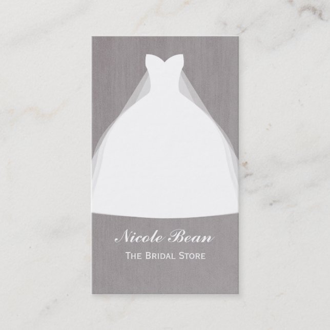 Tarjeta De Visita Vestido de Novia Glamour Moderno Elegante Nupcial (Anverso)