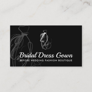 Tarjeta De Visita Vestido de novia vestido de Boda negro