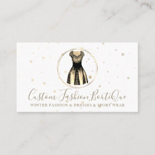 Tarjeta De Visita Vestido Especial de Noche Elegante Dorado Boutique