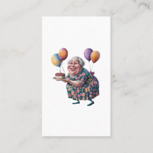 Tarjeta De Visita Vestido Floral Abuela Divertida Arte Cumpleaños