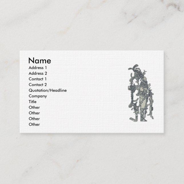 Tarjeta De Visita Vestido maya (Anverso)