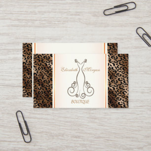 Tarjeta De Visita Vestido moderno elegante, con estampado de leopard