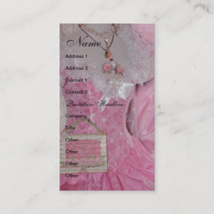 Tarjeta De Visita Vestido rosado retro del vintage
