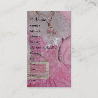Tarjeta De Visita Vestido rosado retro del vintage