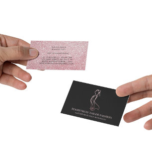 Tarjeta De Visita Vestido Sastre Rosa oro