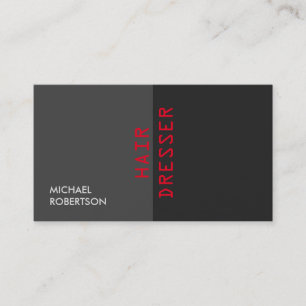 Tarjeta De Visita Vestidor de pelo gris rojo único