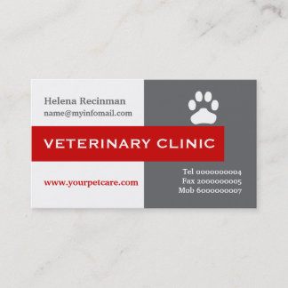 Tarjeta De Visita Vet/Clínica Veterinaria, pepino rojo llamativo