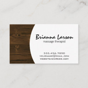 Tarjeta De Visita Veta de Madera   Terapeuta de Masaje