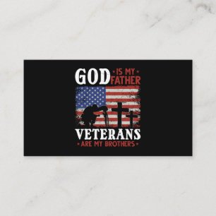 Tarjeta De Visita Veterana bandera estadounidense religiosa Orgullos