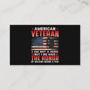 Tarjeta De Visita Veterano americano: El honor 38