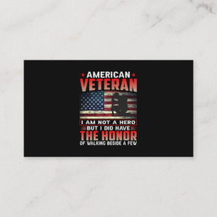 Tarjeta De Visita Veterano americano, no soy héroe