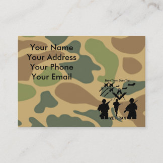 Tarjeta De Visita Veterano de los militares del Freemason