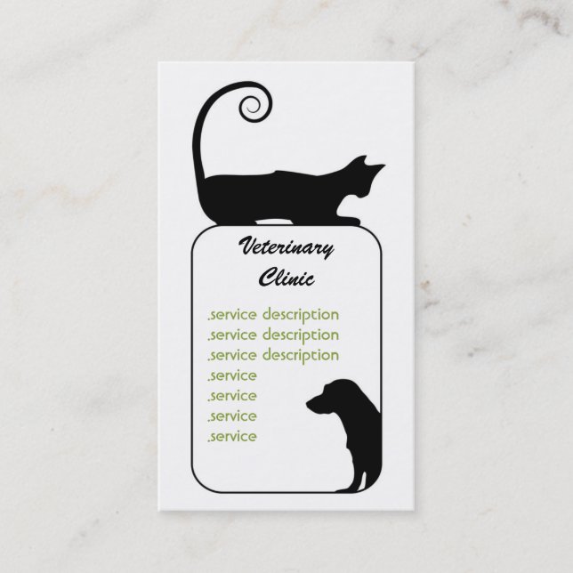 Tarjeta de visita veterinaria (Anverso)
