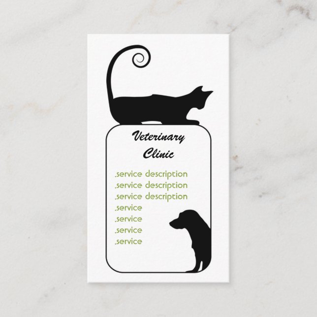 Tarjeta de visita veterinaria (Anverso)