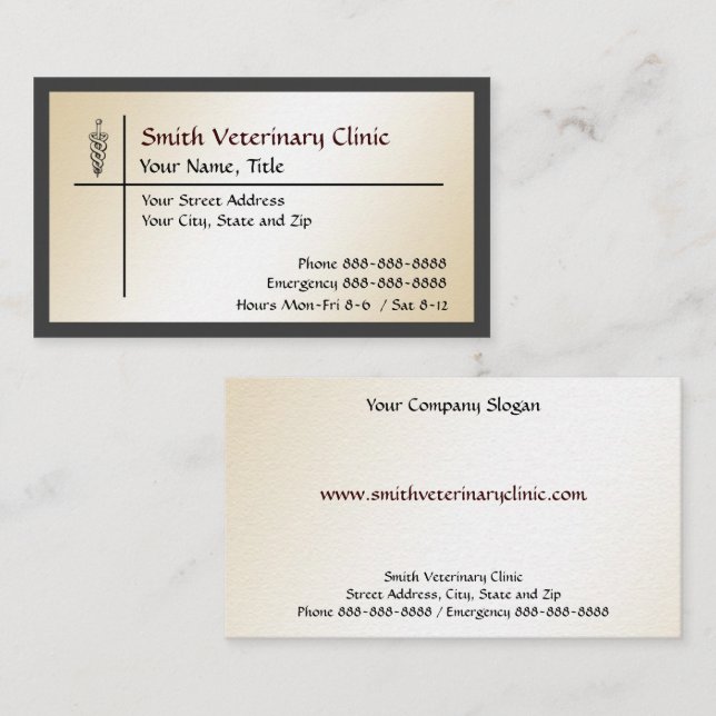 Tarjeta de visita veterinaria (Anverso / Reverso)